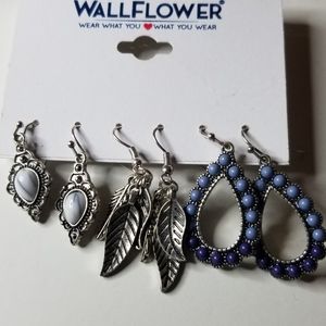 NWT WALLFLOWERS Earrings - Set of 3
